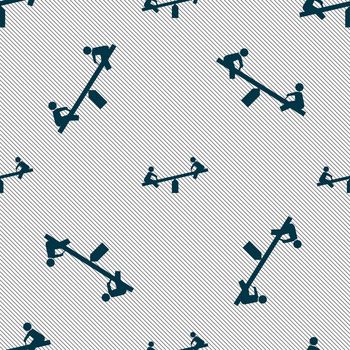 swing icon sign. Seamless pattern with geometric texture. illustration