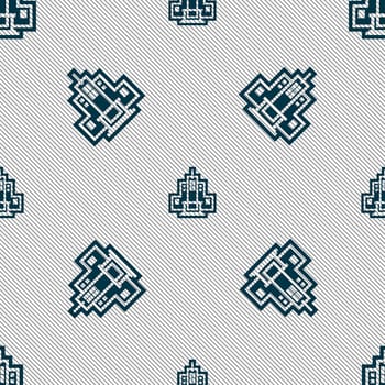 skyscraper icon sign. Seamless pattern with geometric texture. illustration