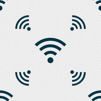 Wifi sign. Wi-fi symbol. Wireless Network icon zone. Seamless pattern with geometric texture. illustration