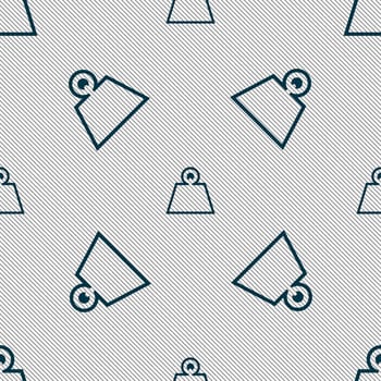Weight icon sign. Seamless pattern with geometric texture. illustration