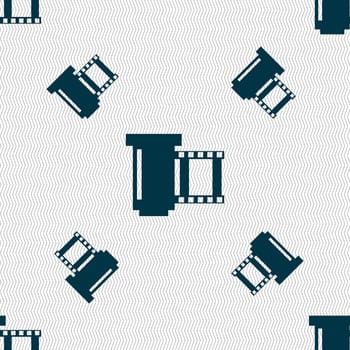 negative films icon symbol.. Seamless pattern with geometric texture. illustration