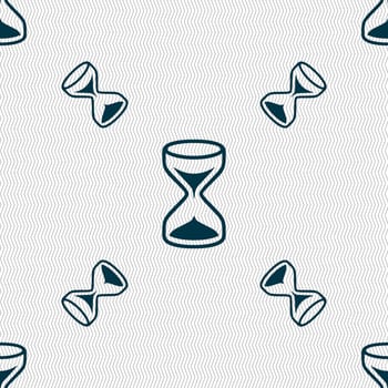 Hourglass sign icon. Sand timer symbol. Seamless pattern with geometric texture. illustration