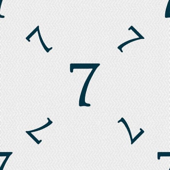 number seven icon sign. Seamless pattern with geometric texture. illustration