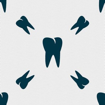 tooth icon. Seamless pattern with geometric texture. illustration