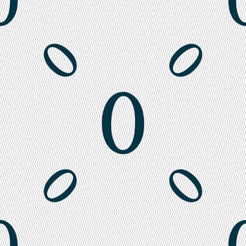 number zero icon sign. Seamless pattern with geometric texture. illustration