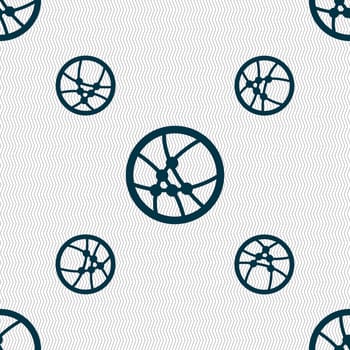 Basketball icon sign. Seamless pattern with geometric texture. illustration