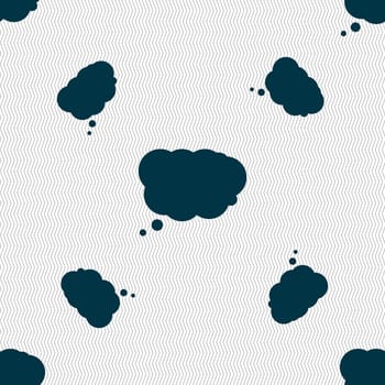 Cloud sign icon. Data storage symbol. Seamless pattern with geometric texture. illustration