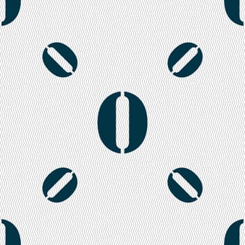 number zero icon sign. Seamless pattern with geometric texture. illustration