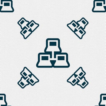 local area network icon sign. Seamless pattern with geometric texture. illustration