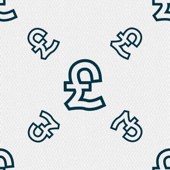 Pound Sterling icon sign. Seamless pattern with geometric texture. illustration