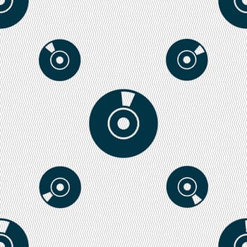 CD or DVD icon sign. Seamless pattern with geometric texture. illustration