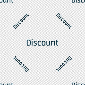 discount sign icon. Sale symbol. Special offer label. Seamless pattern with geometric texture. illustration