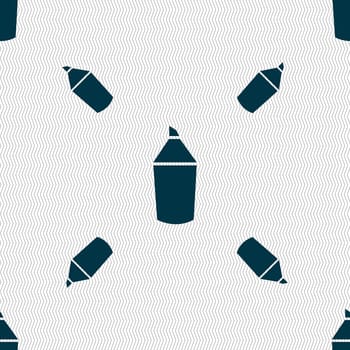 Pencil sign icon. Edit content button. Seamless pattern with geometric texture. illustration