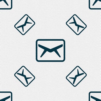 Mail, Envelope, Message icon sign. Seamless pattern with geometric texture. illustration