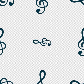 treble clef icon. Seamless abstract background with geometric shapes. illustration