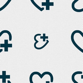 Heart sign icon. Love symbol. Seamless abstract background with geometric shapes. illustration