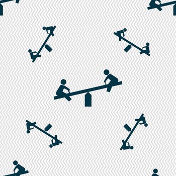 swing icon sign. Seamless pattern with geometric texture. illustration