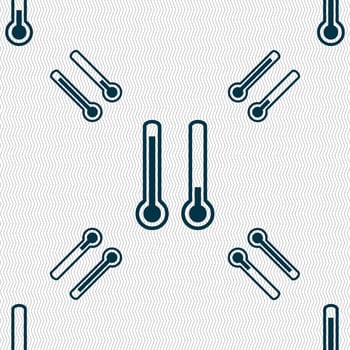 thermometer temperature icon sign. Seamless pattern with geometric texture. illustration