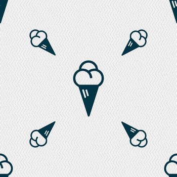 ice cream icon sign. Seamless pattern with geometric texture. illustration