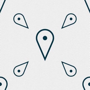 map poiner icon sign. Seamless pattern with geometric texture. illustration