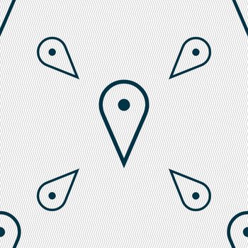 map poiner icon sign. Seamless pattern with geometric texture. illustration