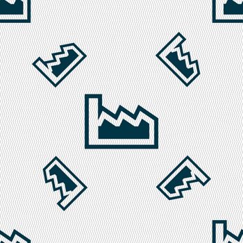 Chart icon sign. Seamless pattern with geometric texture. illustration