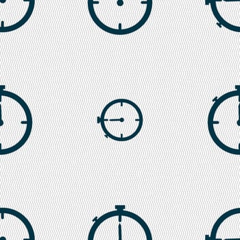 Timer sign icon. Stopwatch symbol.. Seamless abstract background with geometric shapes. illustration