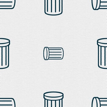 Recycle bin sign icon. Symbol. Seamless abstract background with geometric shapes. illustration