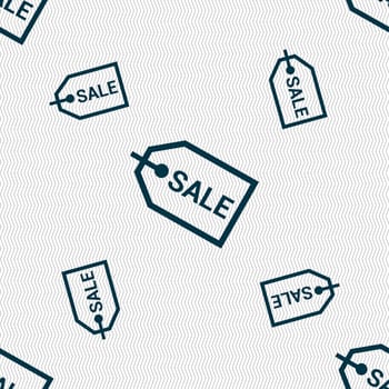 Sale icon sign. Seamless pattern with geometric texture. illustration