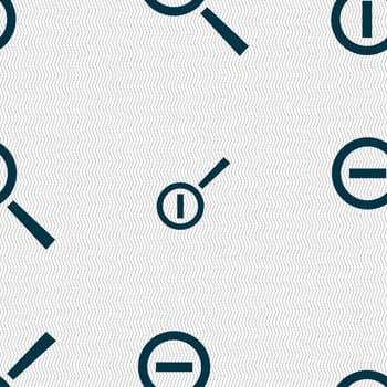 Magnifier glass, Zoom tool icon sign. Seamless abstract background with geometric shapes. illustration