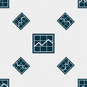 Chart icon sign. Seamless pattern with geometric texture. illustration