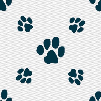 trace dogs icon sign. Seamless pattern with geometric texture. illustration