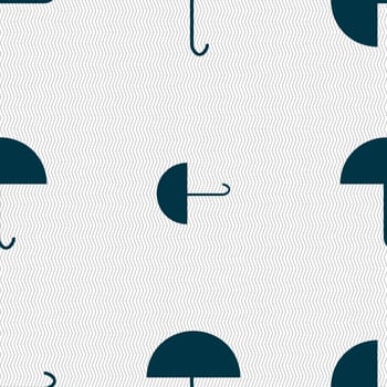 Umbrella sign icon. Rain protection symbol. Seamless abstract background with geometric shapes. illustration