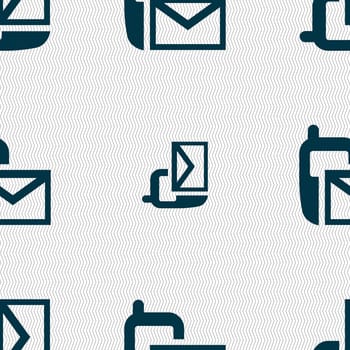 Mail icon. Envelope symbol. Message sms sign. Seamless abstract background with geometric shapes. illustration