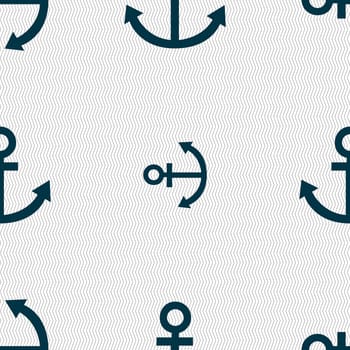 Anchor icon. Seamless abstract background with geometric shapes. illustration