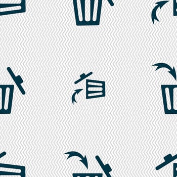 Recycle bin sign icon. Seamless abstract background with geometric shapes. illustration