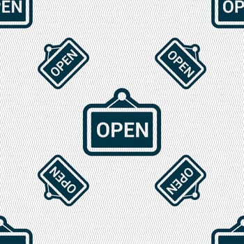 open icon sign. Seamless pattern with geometric texture. illustration