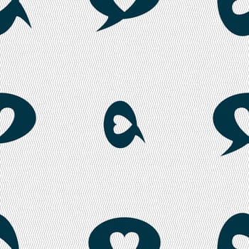 Heart sign icon. Love symbol. Seamless abstract background with geometric shapes. illustration