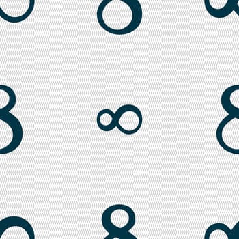 number Eight icon sign. Seamless abstract background with geometric shapes. illustration