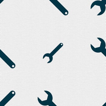 Wrench key sign icon. Service tool symbol. Seamless abstract background with geometric shapes. illustration