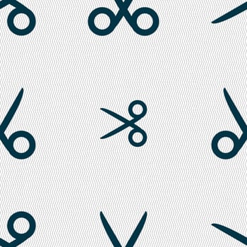 Scissors hairdresser sign icon. Tailor symbol. Seamless abstract background with geometric shapes. illustration