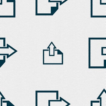 Export file icon. File document symbol. Seamless abstract background with geometric shapes. illustration