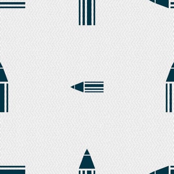 Pencil sign icon. Edit content button. Seamless abstract background with geometric shapes. illustration