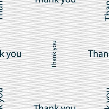 Thank you sign icon. Gratitude symbol. Seamless abstract background with geometric shapes. illustration