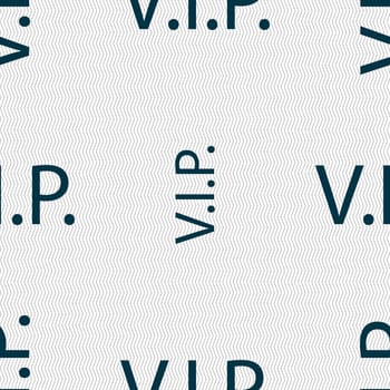 Vip sign icon. Membership symbol. Very important person. Seamless abstract background with geometric shapes. illustration