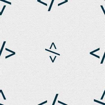 Code sign icon. Programming language symbol. Seamless abstract background with geometric shapes. illustration