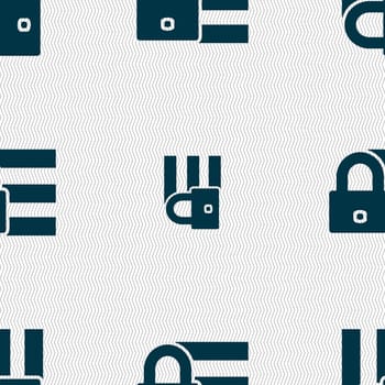 Lock, login icon sign. Seamless abstract background with geometric shapes. illustration