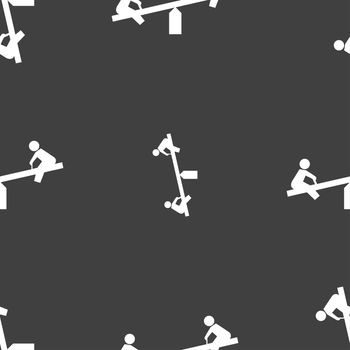 swing icon sign. Seamless pattern on a gray background. illustration