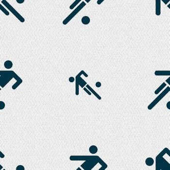football player icon. Seamless abstract background with geometric shapes. illustration