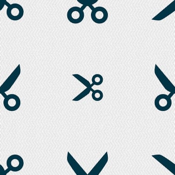 Scissors hairdresser sign icon. Tailor symbol. Seamless abstract background with geometric shapes. illustration